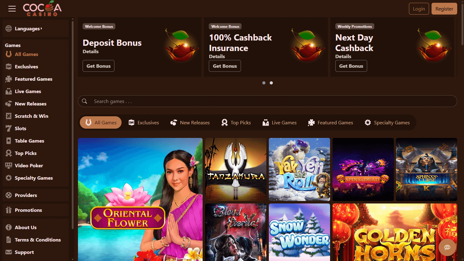 Cocoa Casino Desktop screenshot